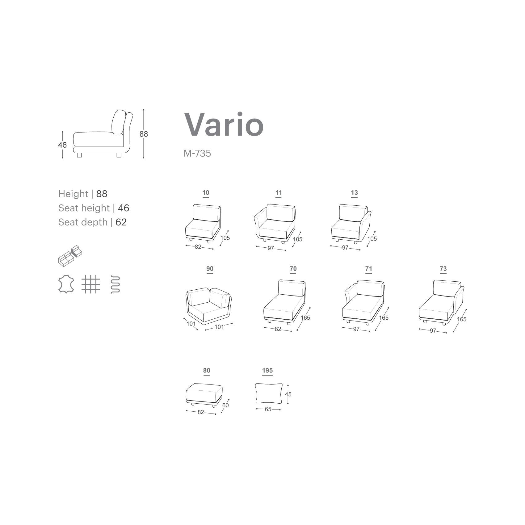 Extraform modularne sjedeće garniture, model Vario - segmenti Extraform model Vario - segmenti